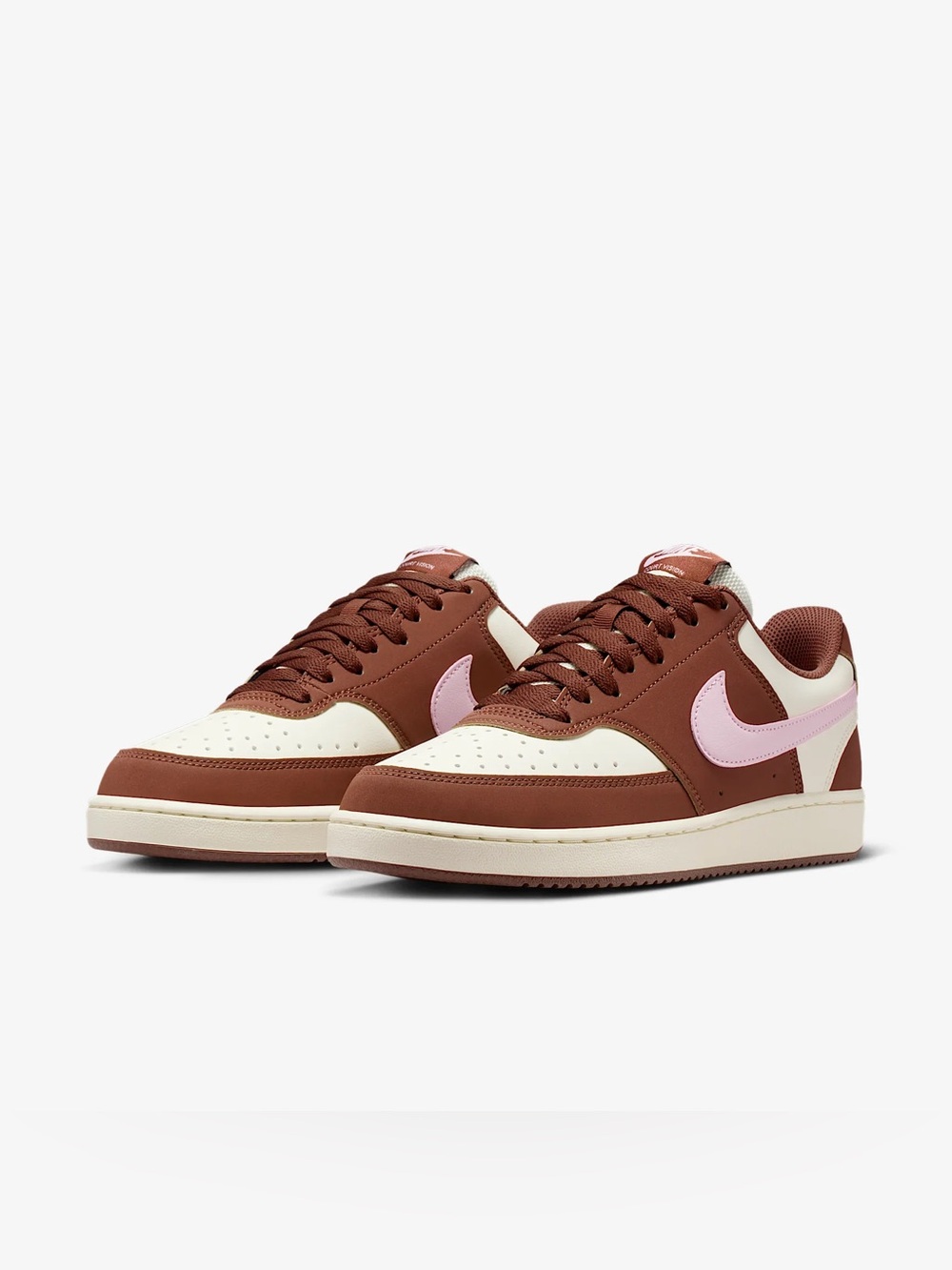 New Nike Court Vision Low Soft Pearl/Pink Foam-Brown Women’s Shoes IM1652 004
